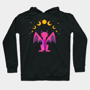 Geometric dragon under the moon. Hoodie